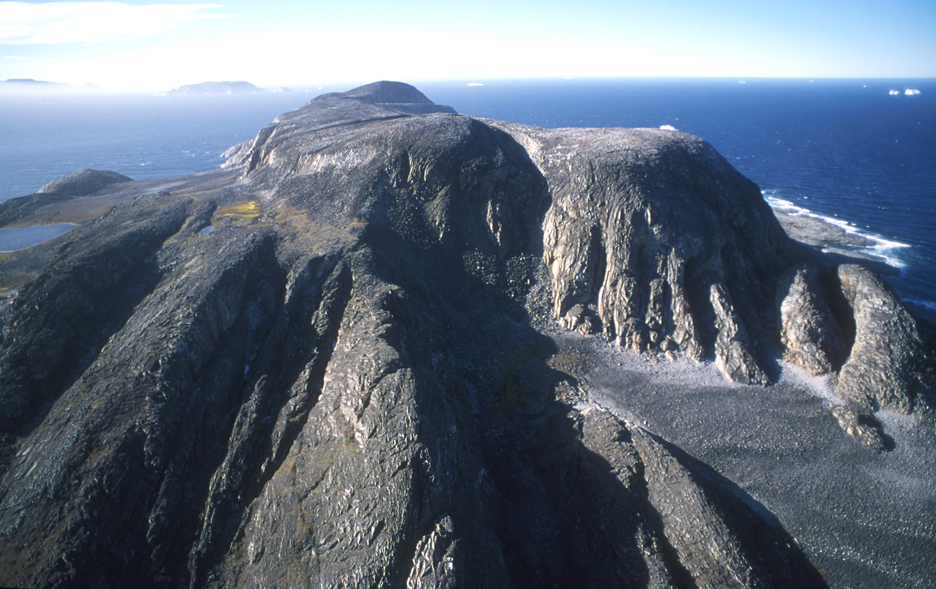 rocky island from the air