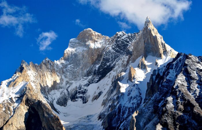Karakoram peaks in a sunny day. 