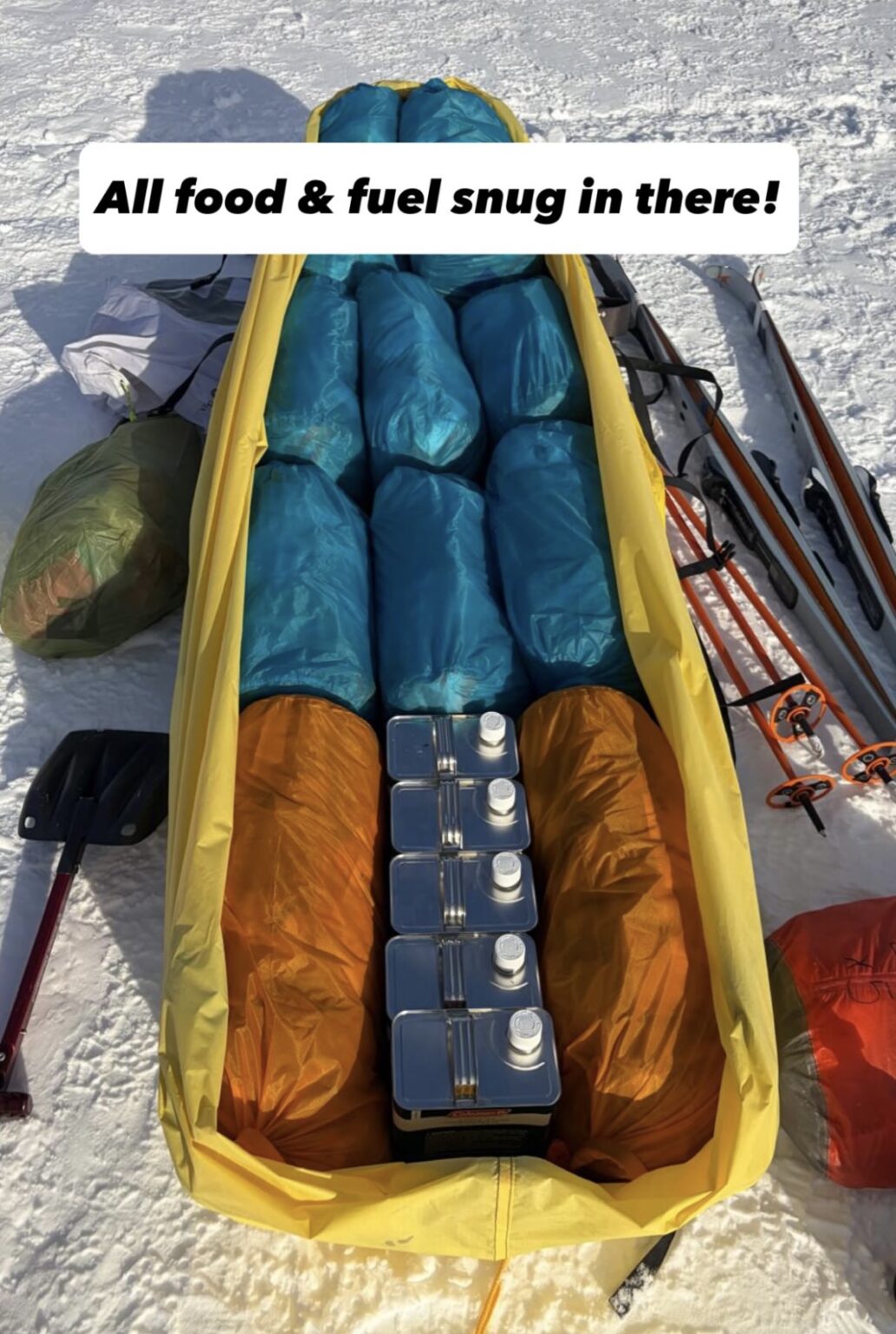 One of O'Brady's sleds before departure. 