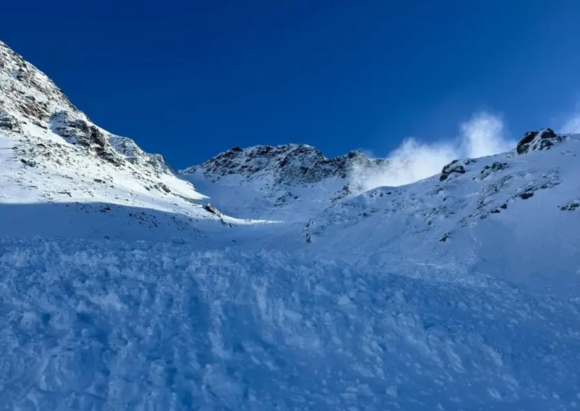 Avalanche site in Solda, South Tyrol. 