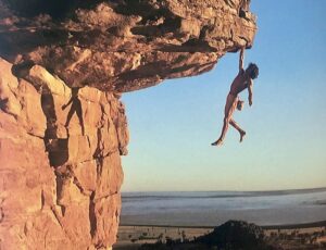 Stefan Glowacz free soloing 'Kachoong', on Mount Arapiles, Australia