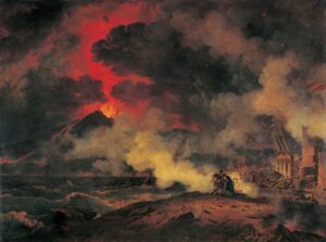 A painting of Vesuvius erupting