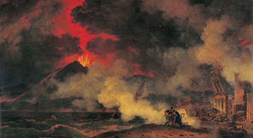 A painting of Vesuvius erupting