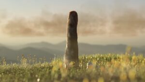 Artists impression of what Prototaxites might have looked like. Resembles a branchless tree trunk