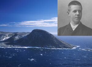 Johan Alfred Bjorling inset into image of Bjorling Island.