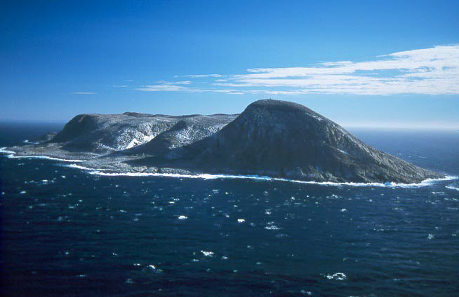 rocky island from the air