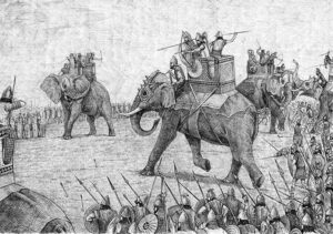 Hannibal's army and its formidable war elephants.