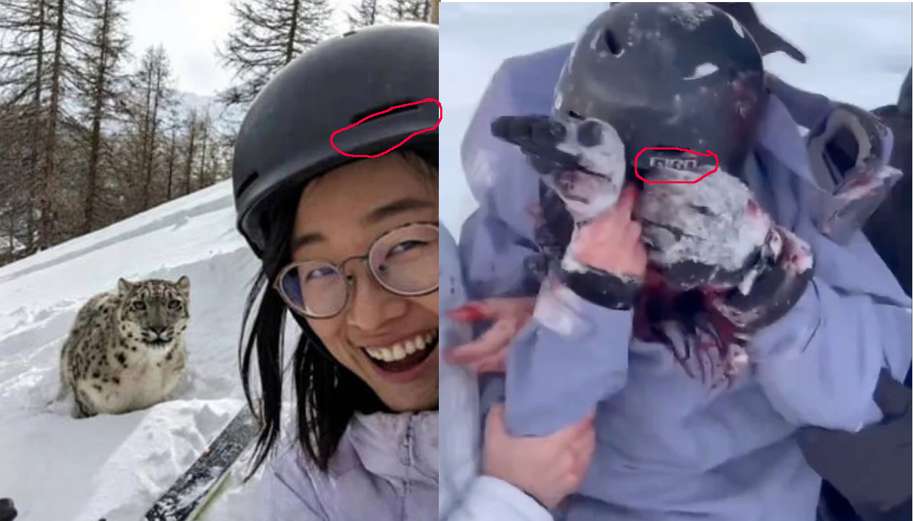 The supposed selfie, left, and a screenshot from the video, right.