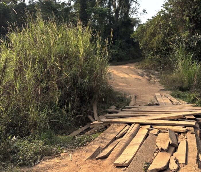A dirt road in Guinea, Africa