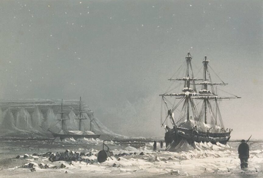 19th century ship in ice