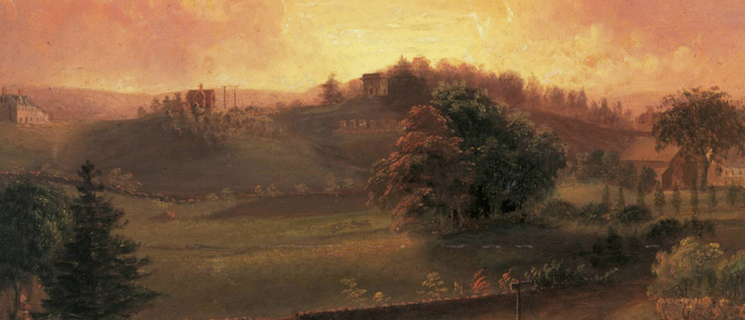 reddish rural painting