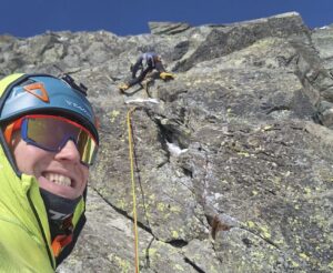 Two climbers on a mixed granite route on Grossglockner.