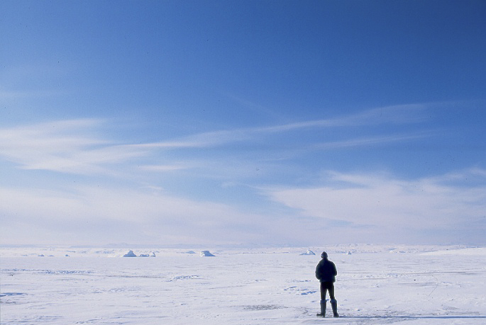 observing an icy scene.