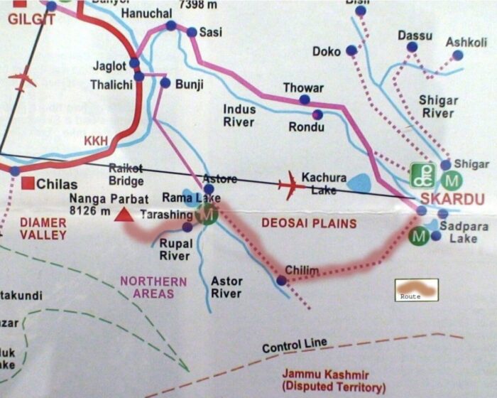 Map of Gilgit and Skardu