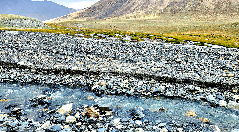 flattish mountain stream