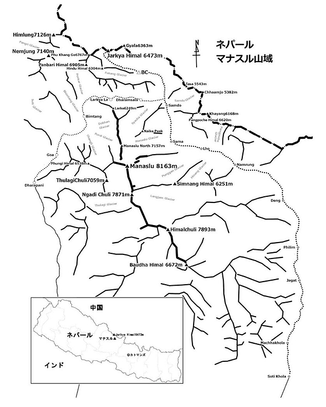 Map of Jarkya Himal