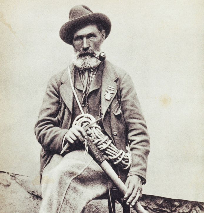 bw portrait of 19th century climber