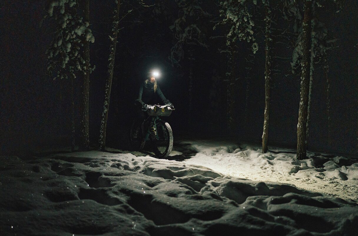 Fat biking through Finnish Lapland.