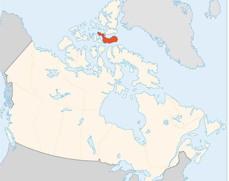 map of north america, showing Devon Island