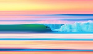 Aguas de Marco, a surf photo by Thomas Fotomas showing the fluorescent colours and clean lines he has become known for.