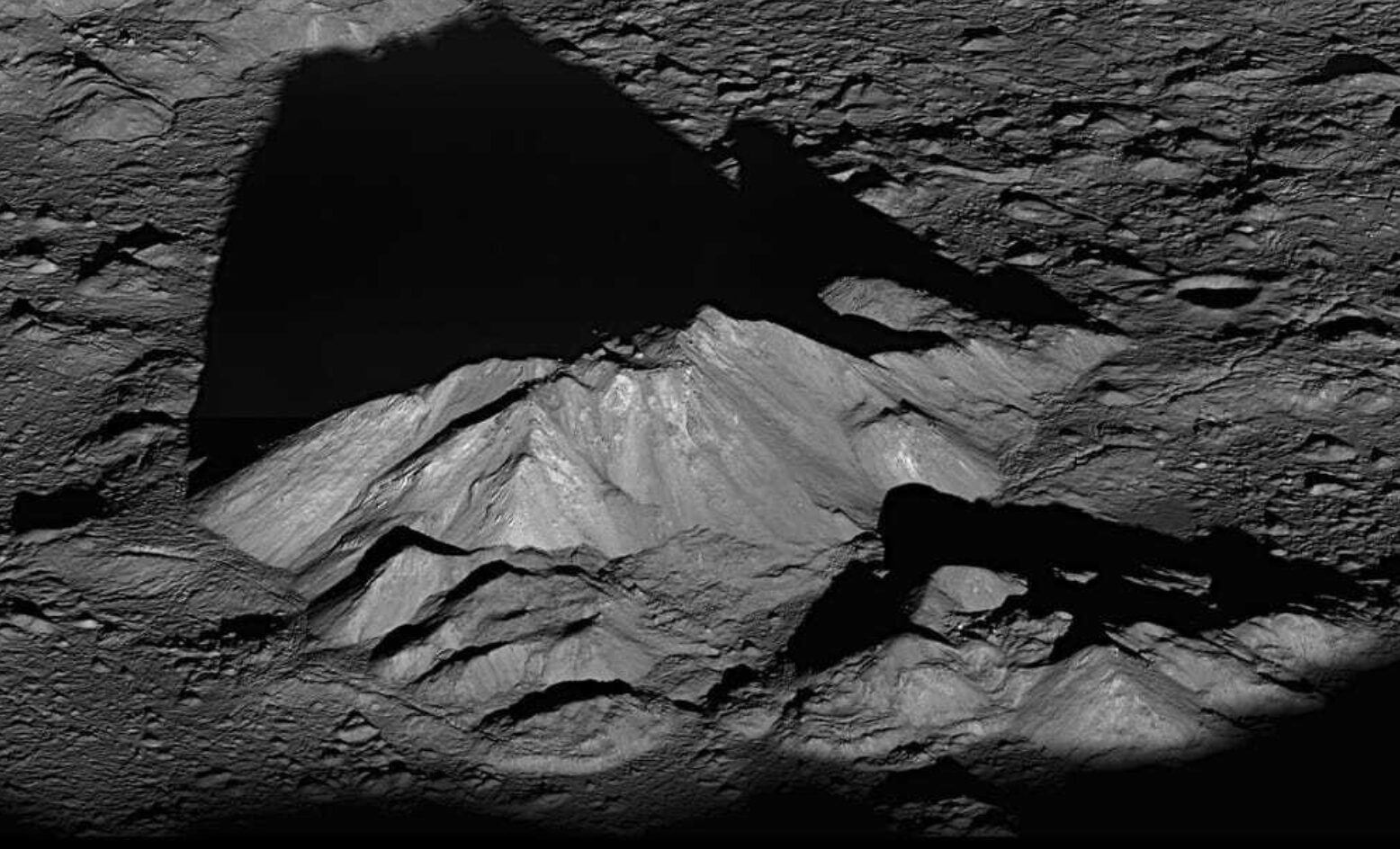 The central peak of Tycho crater.
