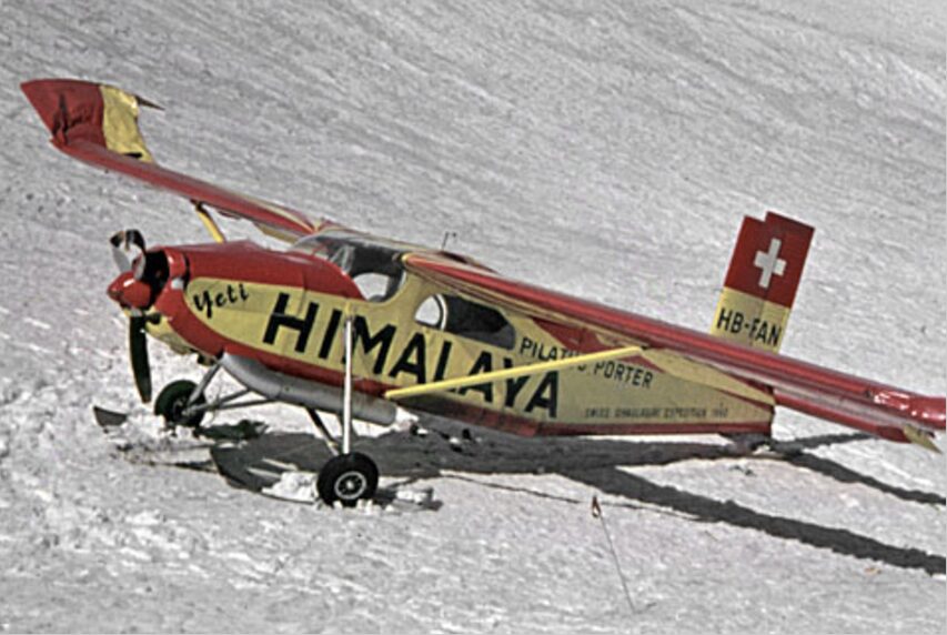 broken aircraft on snow