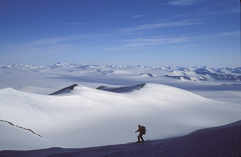 skier and ice age scene