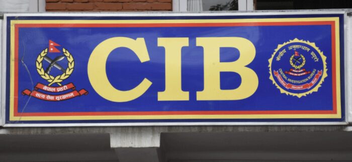 A banner in front of a window. 