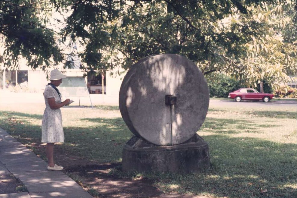 A large grinding stone