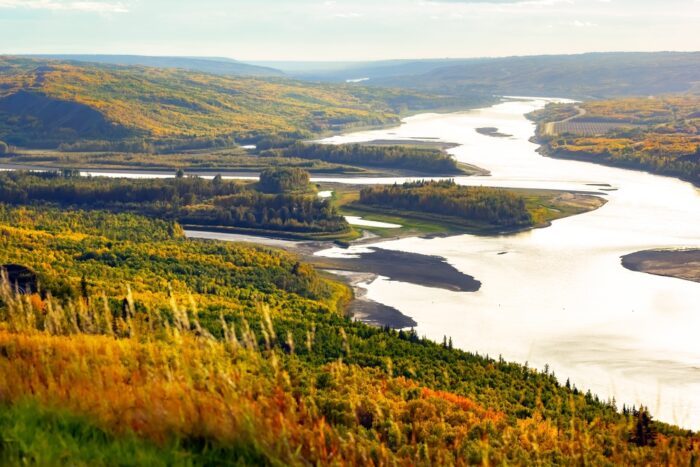 The Peace River, Alberta, Canada.