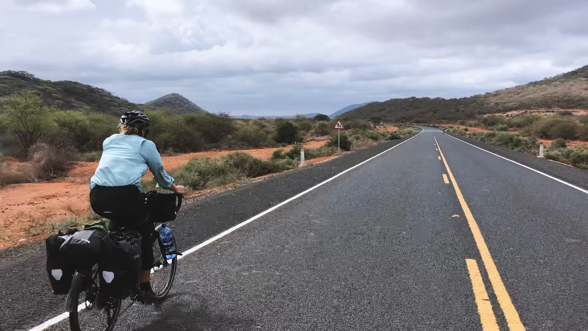 A cyclist on the road