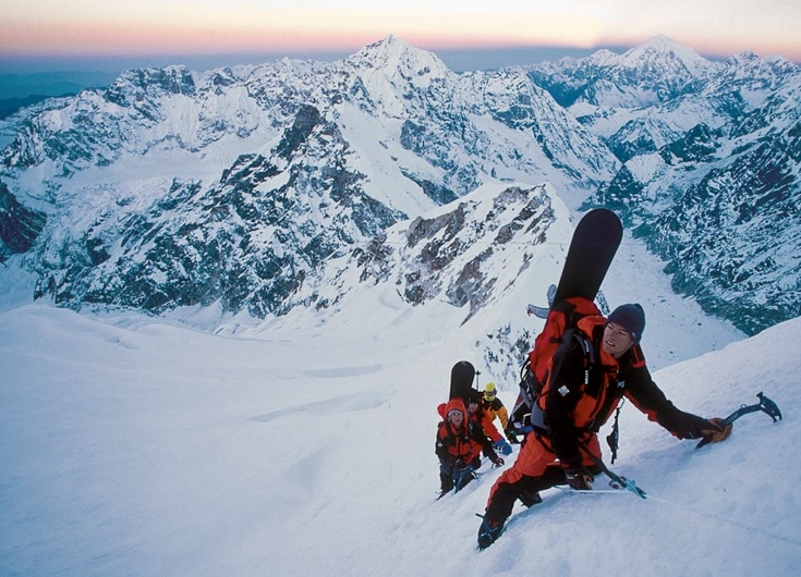 The team ascending Dorje Lhakpa.