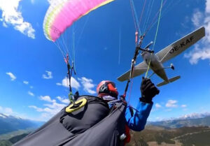 plane about to hit paraglider