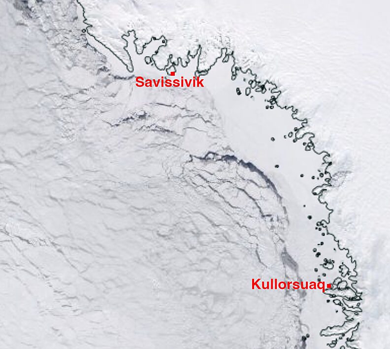 satellite photo of Greenland