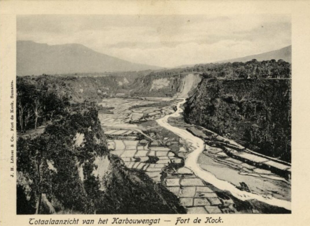 An old photograph of a settled valley