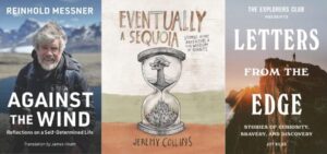 The three book covers of the titles reviewed by The Alpinist