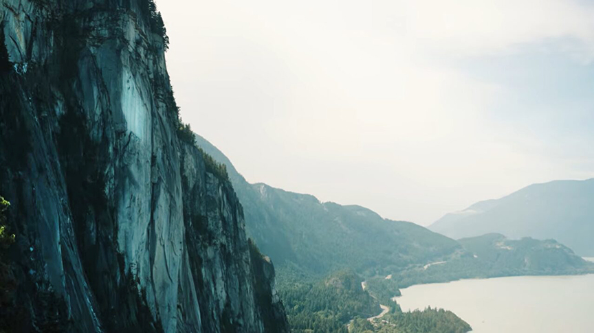 cliff with white patch