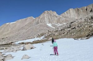 Hikers accompany Kamryn Renae down Mount Whitney.