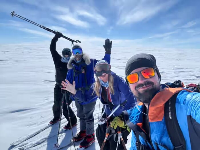 Four adventurers on the Greenland Ice Sheet