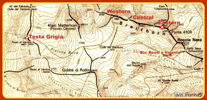 Map of Breithorn's massif
