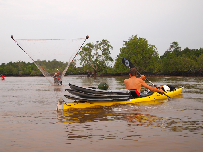 Two men kayaking
