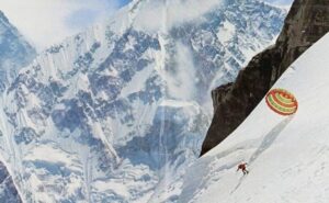 Yuichiro Miura descending Everest on skis in 1970.