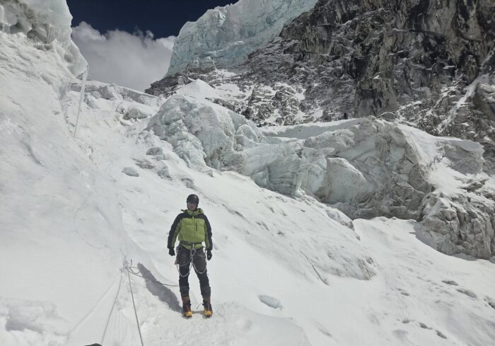 Climber at the Khumbu Icefall