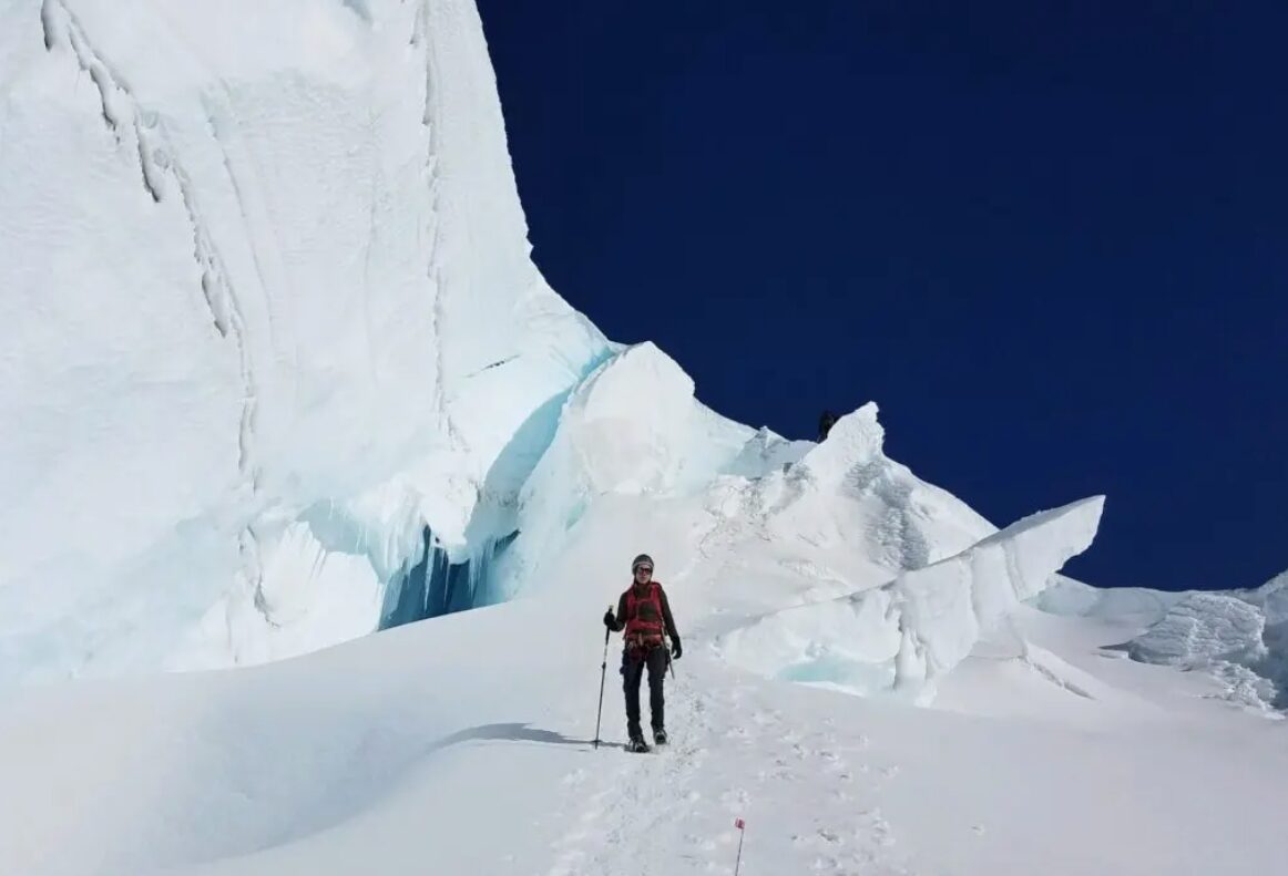 Corey Buhay descending Mt. Rainier