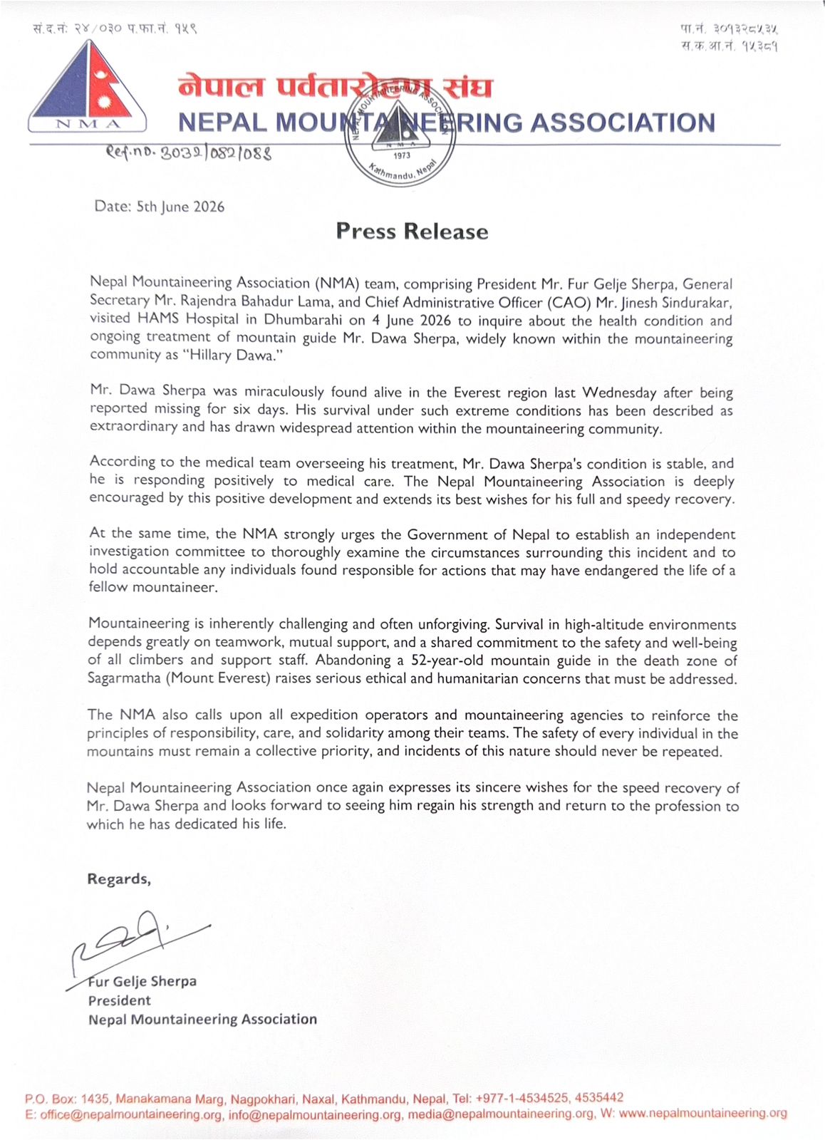 Document by NMA