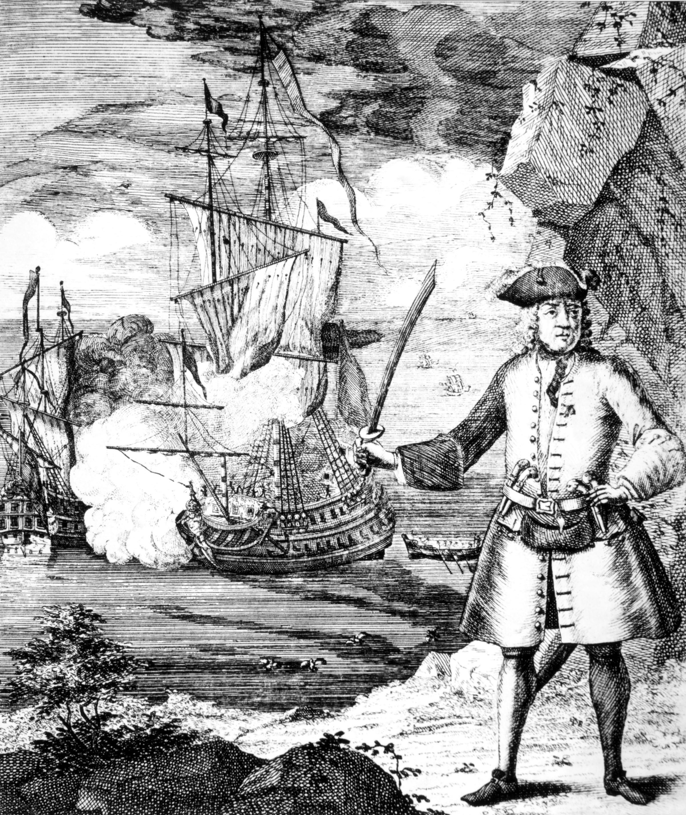 A drawing of pirate Henry Avery.
