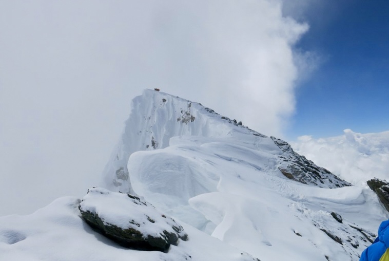 Broad Peak's main summit, as seen from the foresummit. 