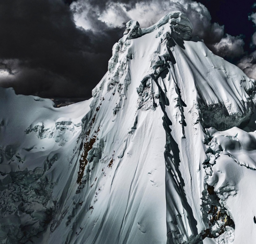 huge snowy wall that the pair skied