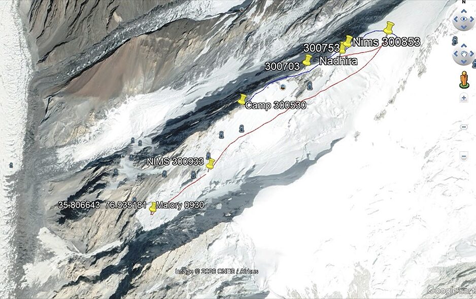 location of climbers from their trackers