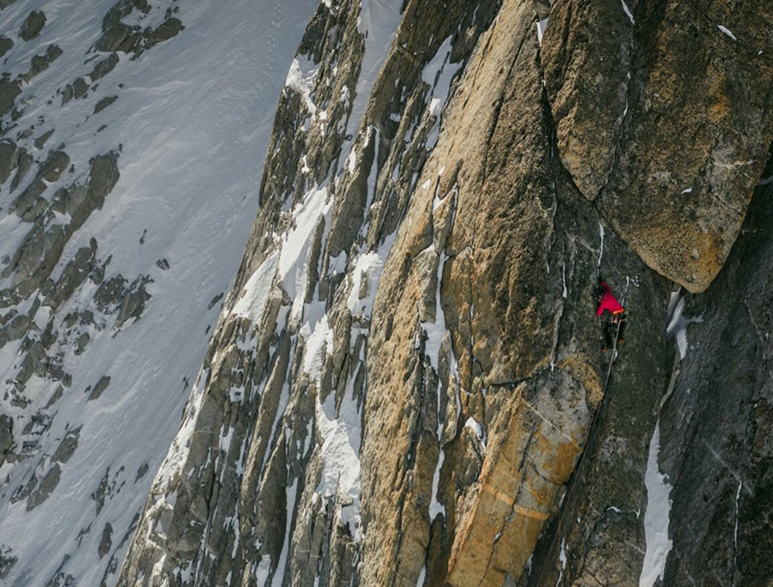 climber on a mixed wall.